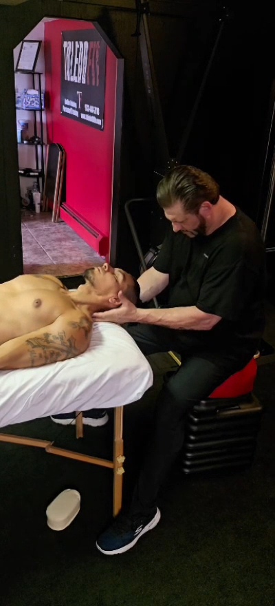 Anthony providing focused neck and shoulder work